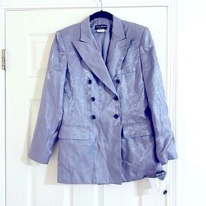 New VTG Harve Bernard Evening metallic double breasted jacket blazer suit coat 6
